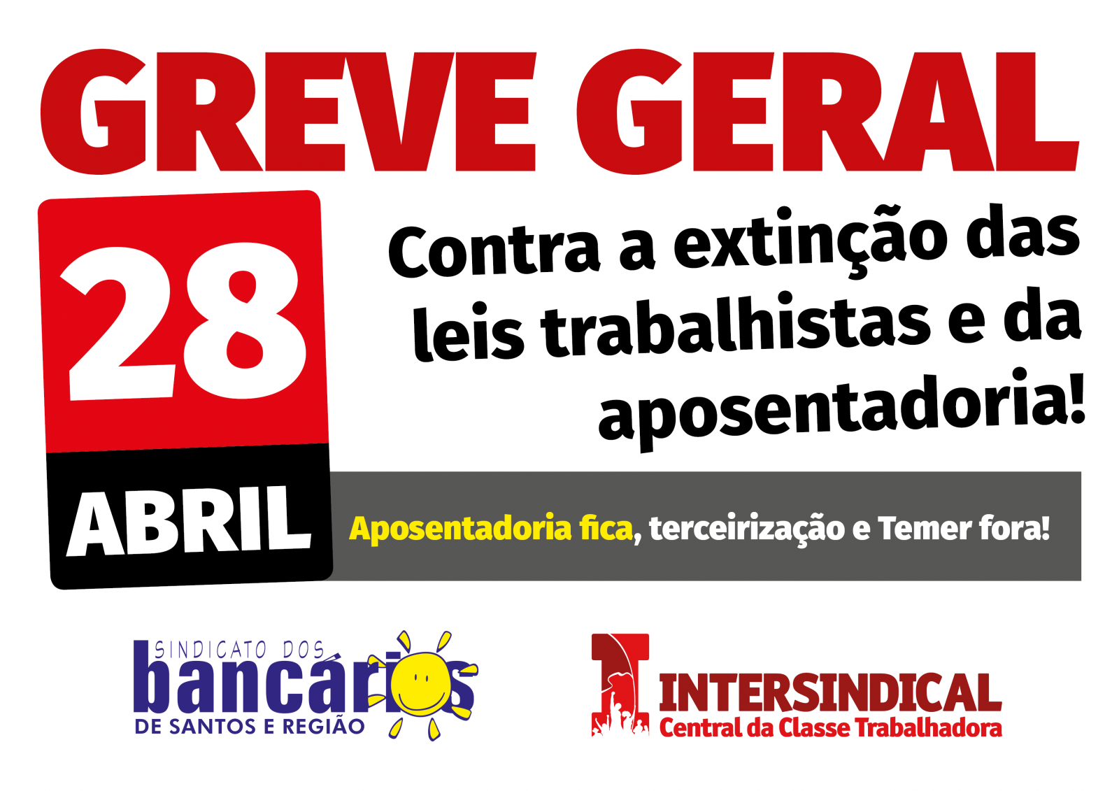 Imprima seu cartaz para a Greve Geral