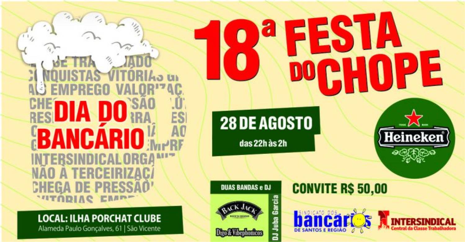 Convites para 18ª Festa do Chope já estão à venda