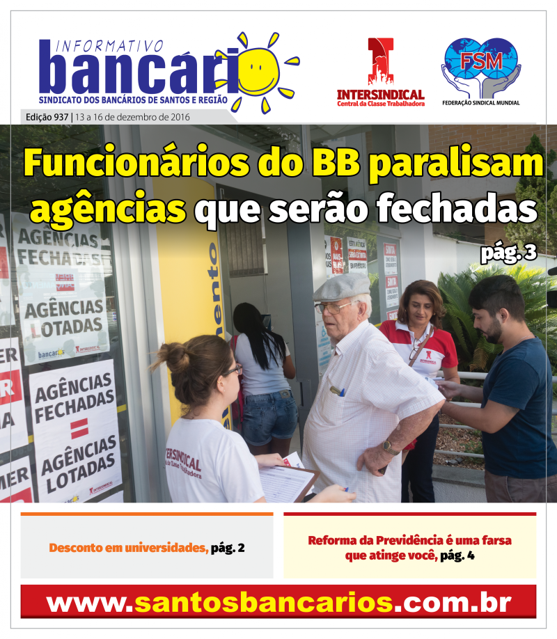 Funcionários do BB paralisam agências que serão fechadas