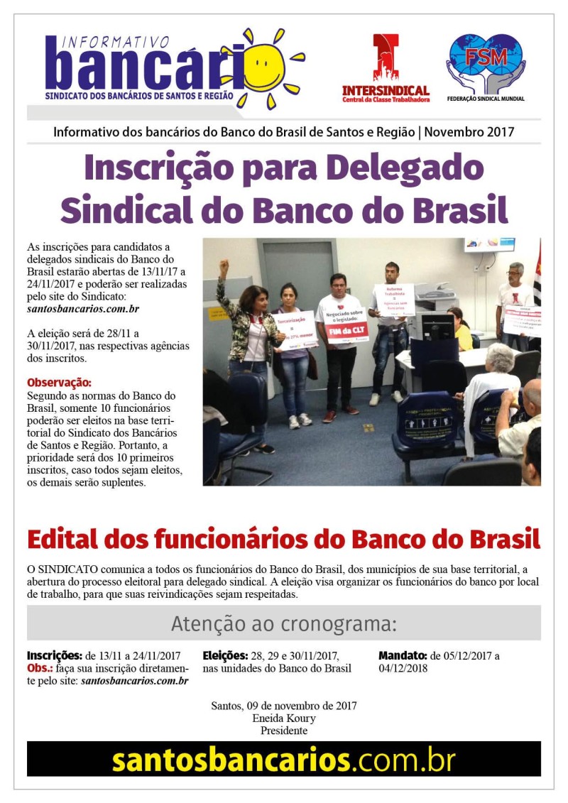 Inscrição para Delegado Sindical