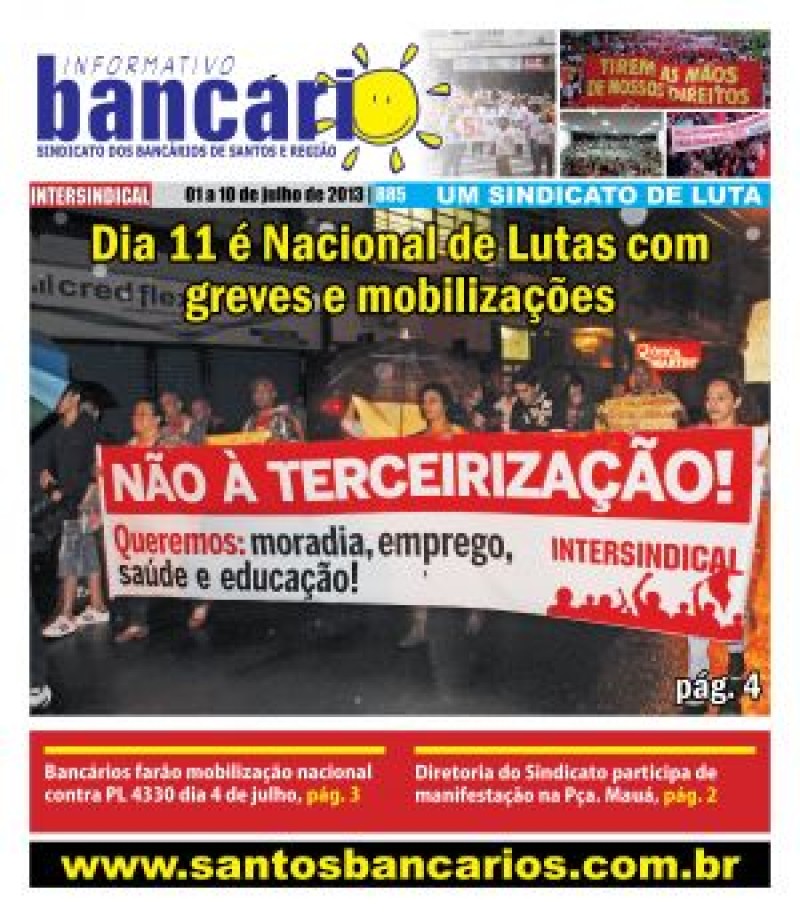 Dia 11 é Nacional de Lutas com greves e mobilizações