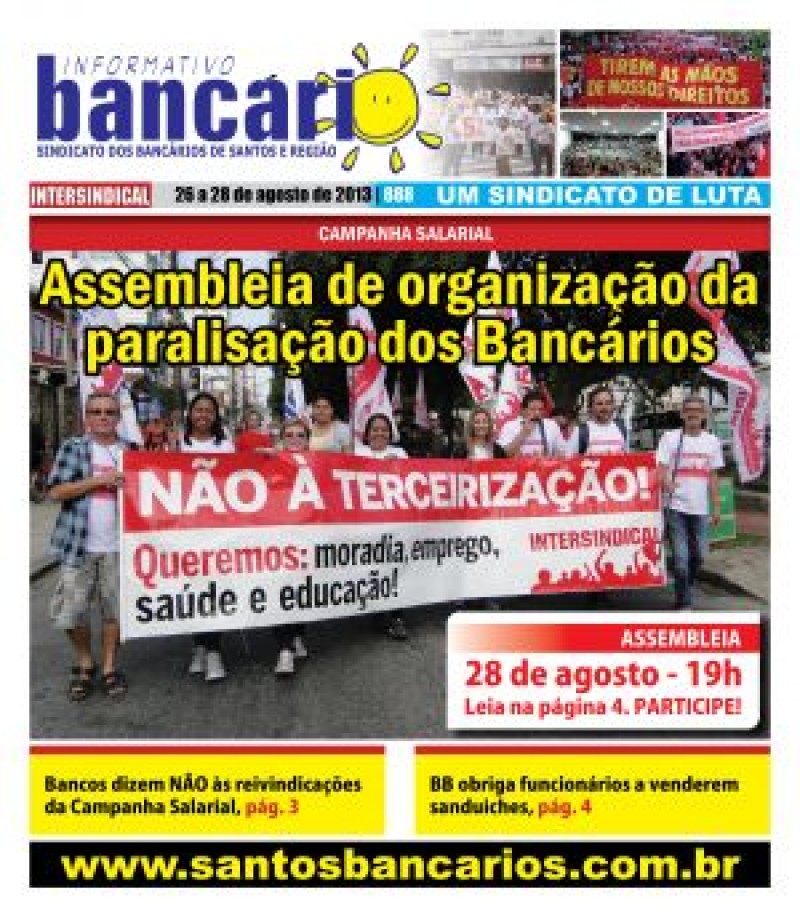 Assembleia de organização da paralisação dos Bancários