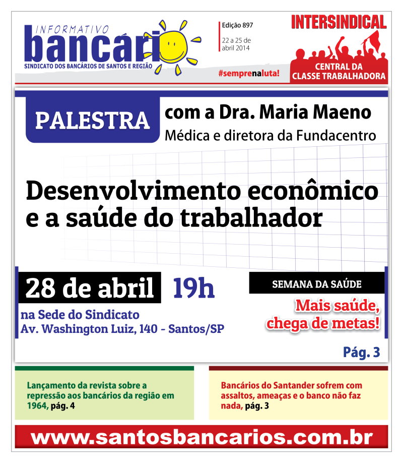 Palestra: Desenvolvimento econômico e a saúde do trabalhador