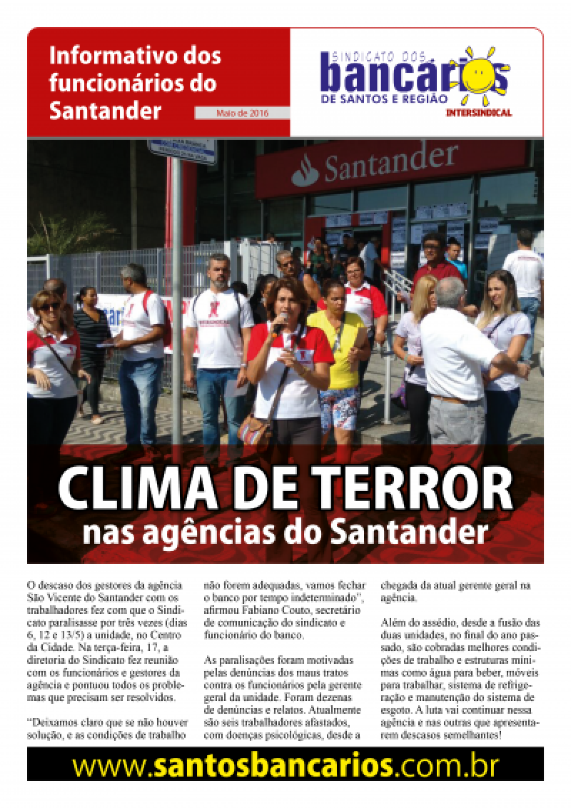 Clima de terror nas agências do Santander