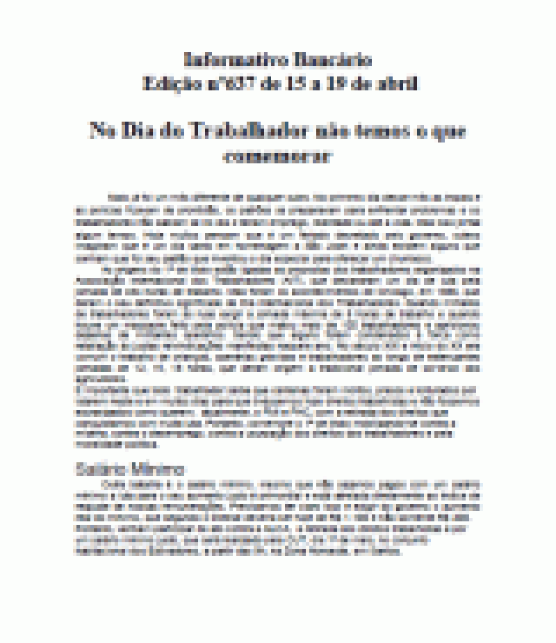 No Dia do Trabalhador não temos o que comemorar