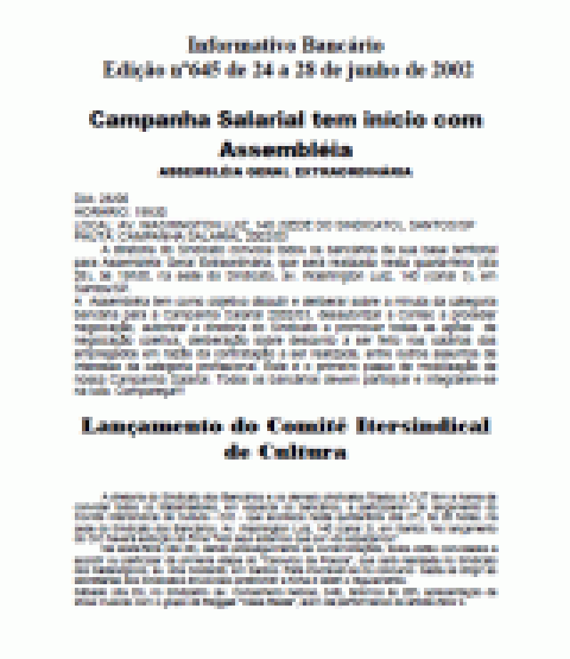 Campanha Salarial tem início com Assembleia