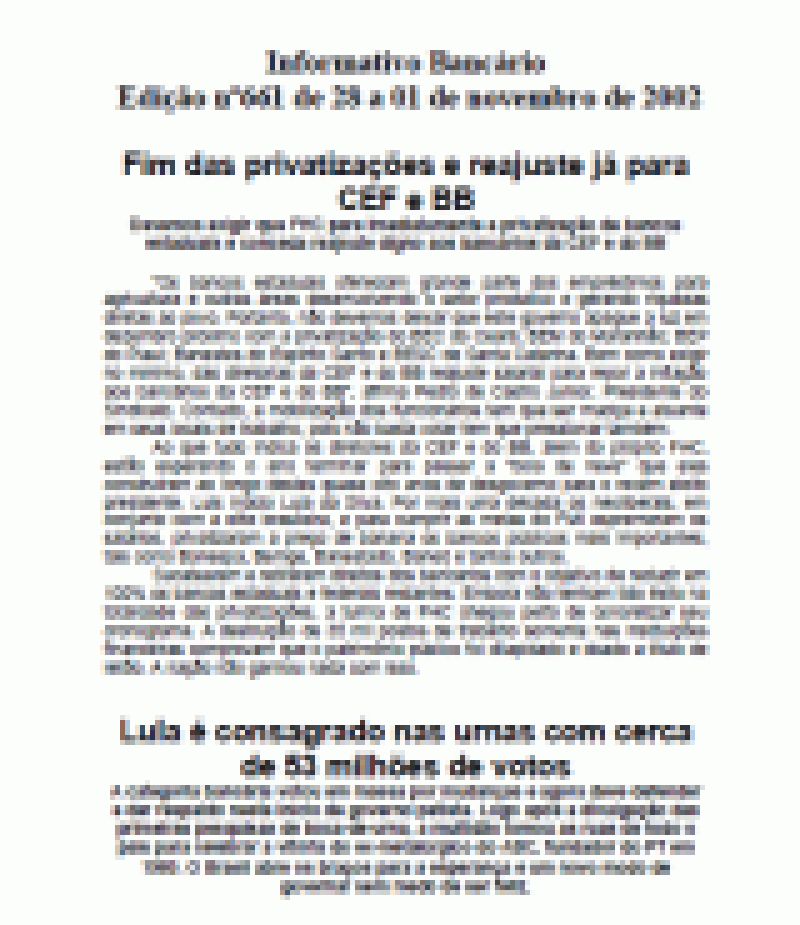 Fim das privatizações e reajuste já para CEF e BB