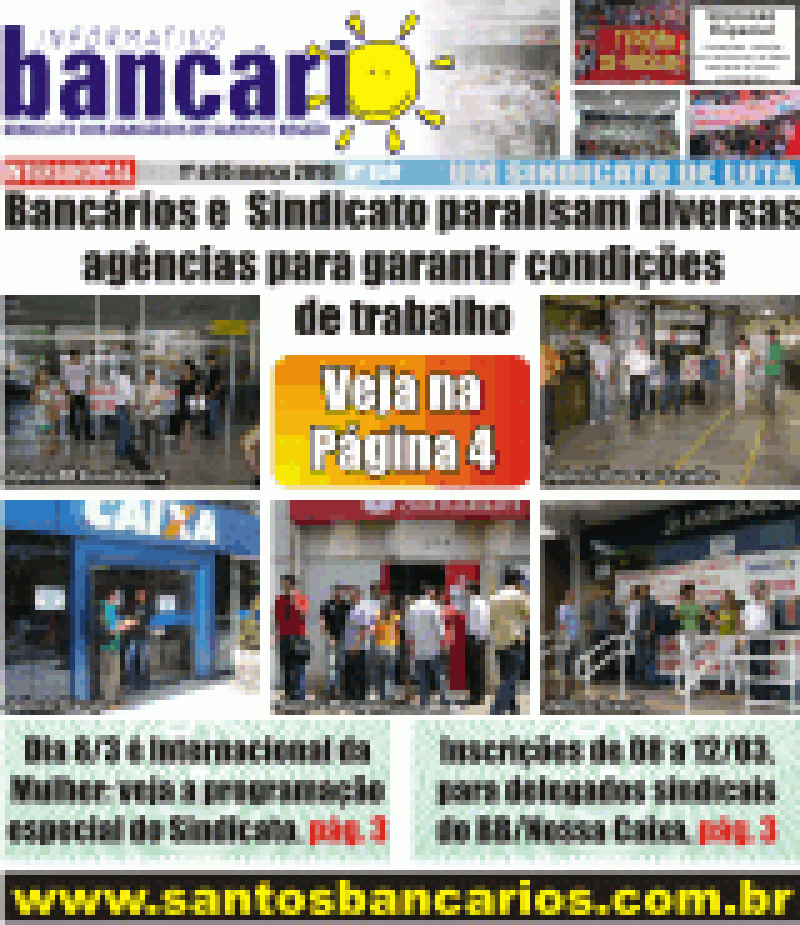 Bancários e Sindicato paralisam diversas agências