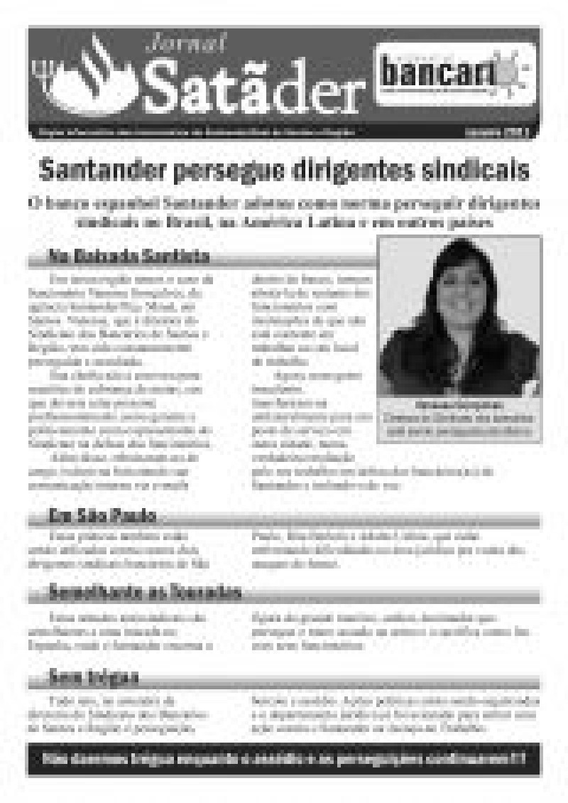 Santander persegue dirigentes sindicais