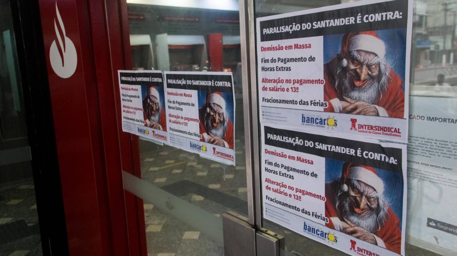 Bancários contestam nota do Santander sobre protestos