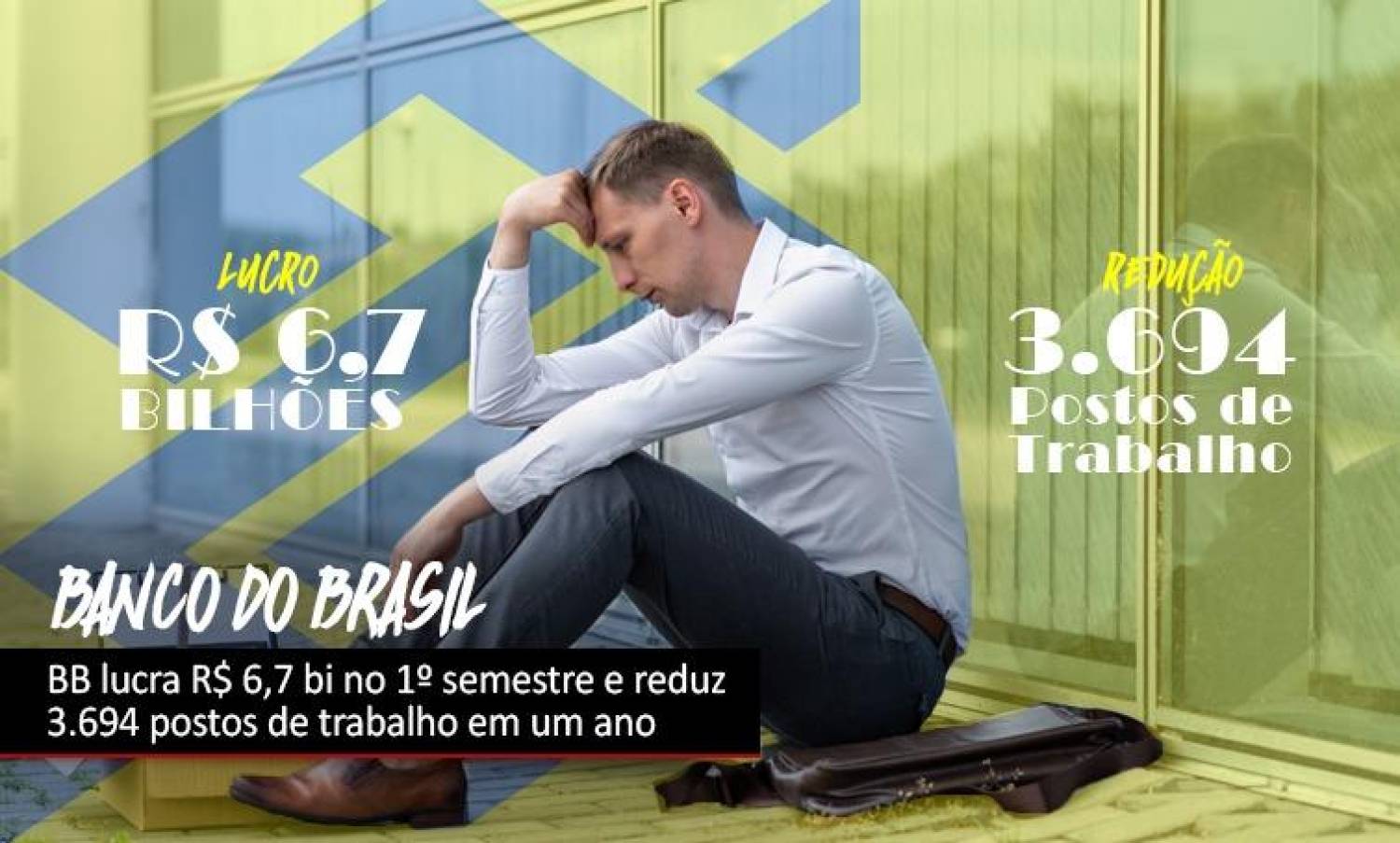 BB lucra R$ 6,7 bi no semestre, mas postos de trabalho são cortados BB lucra R$ 6,7 bi no semestre, mas postos de trabalho são cortados