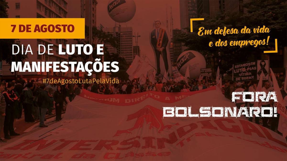 Intersindical faz protesto em Santos pelos 100 mil mortos no Brasil