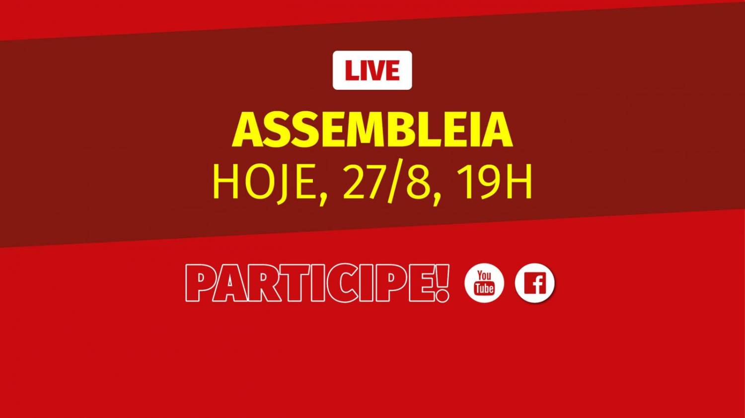 Participe: hoje (27) tem a 1ª Assembleia virtual da Campanha Salarial 2020 Participe: hoje (27) tem a 1ª Assembleia virtual da Campanha Salarial 2020