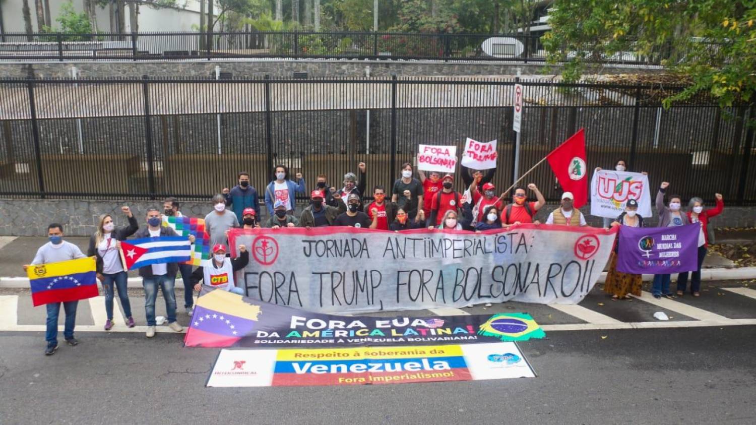 Ato contra o imperialismo de Trump e a destruição do Brasil por Bolsonaro