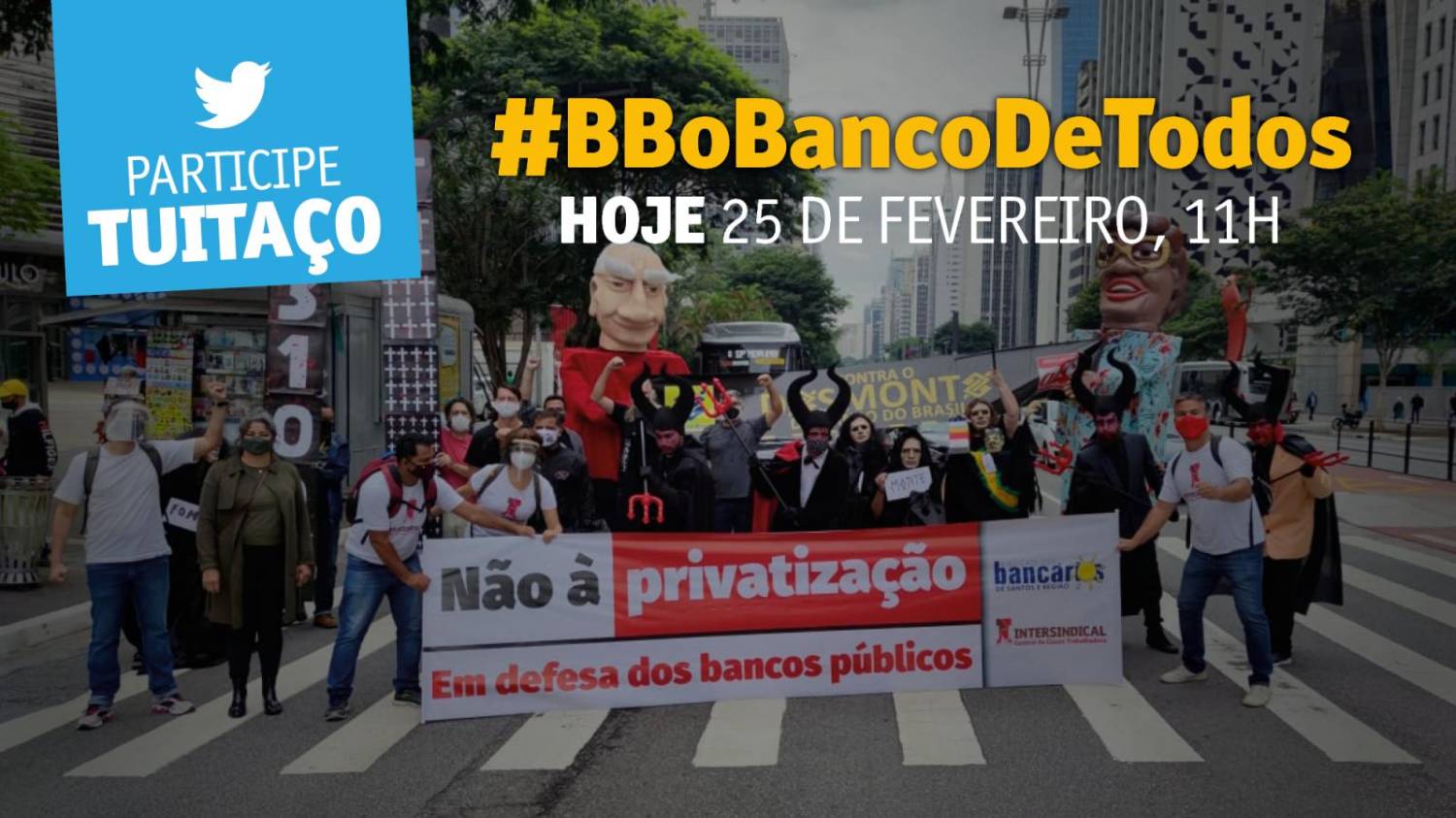 Nesta quinta-feira (25), 11h, tem tuitaço monstro contra desmonte do BB Nesta quinta-feira (25), 11h, tem tuitaço monstro contra desmonte do BB