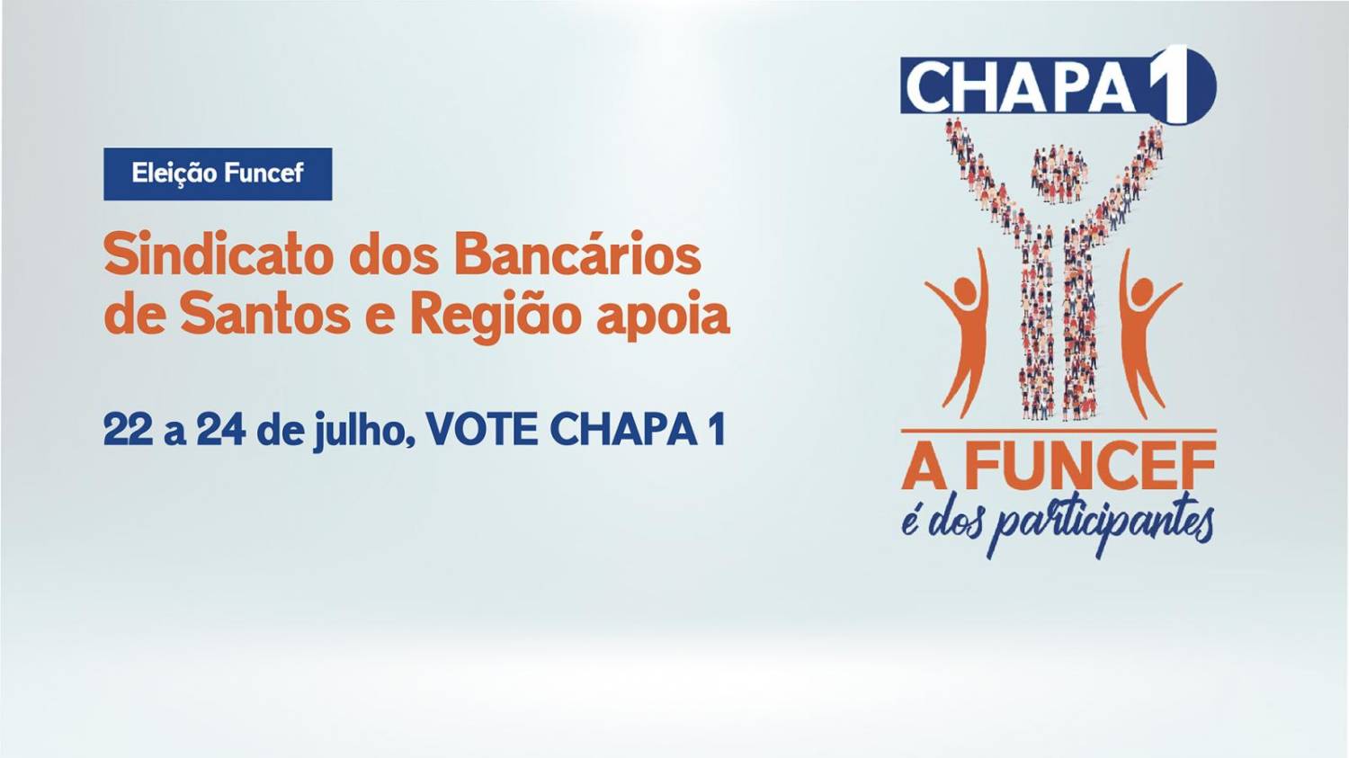 Eleições da Funcef começam quinta (22). Chapa 1 tem apoio do Sindicato! Eleições da Funcef começam quinta (22). Chapa 1 tem apoio do Sindicato!