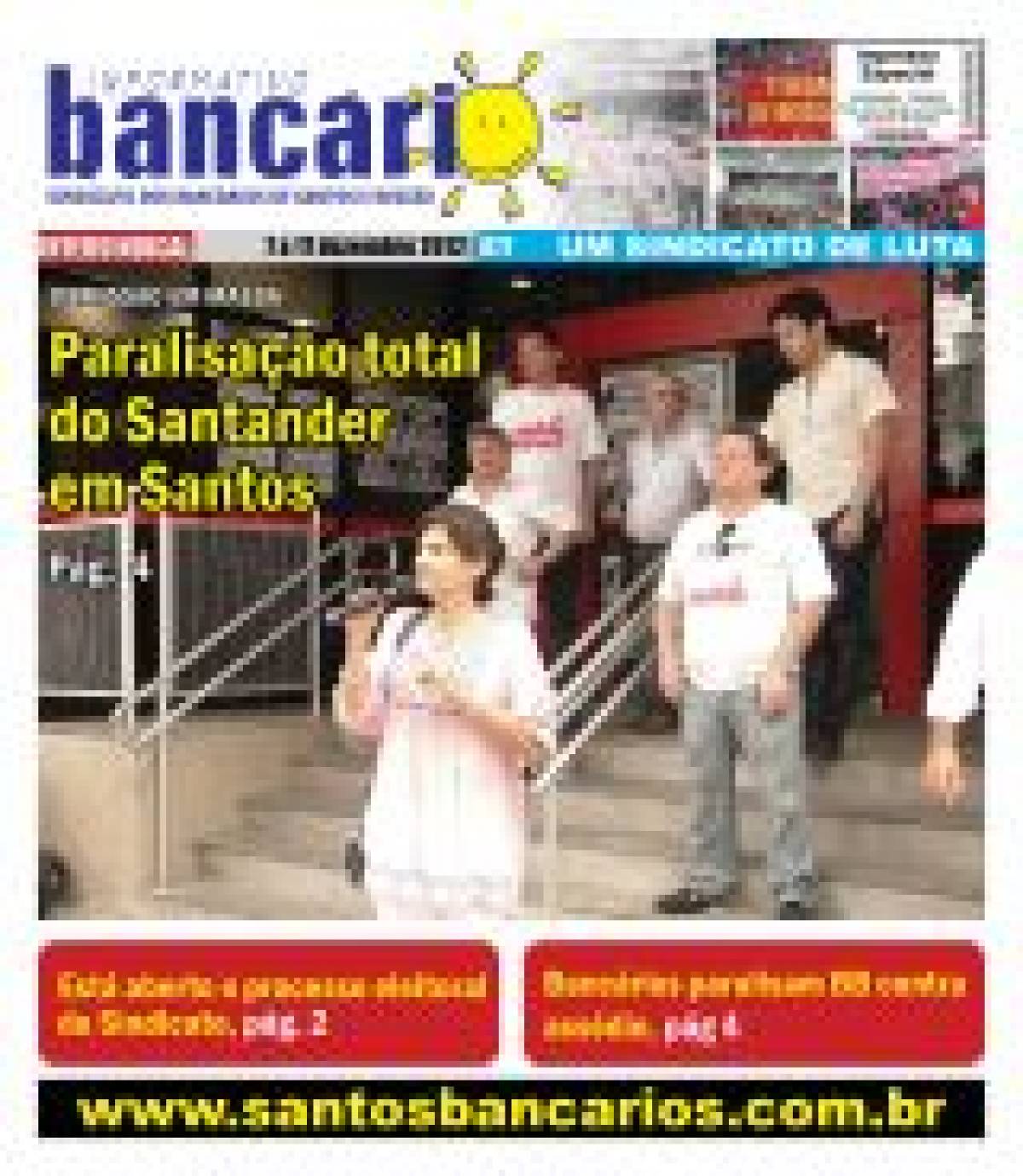 Paralisação total do Santander em Santos