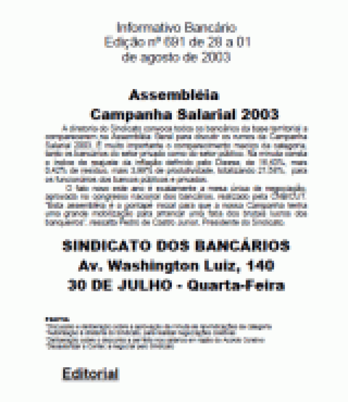 Assembléia Campanha Salarial 2003