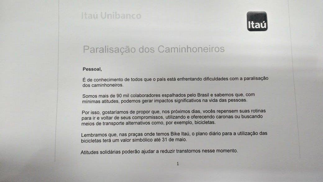 Itaú economiza e manda bancários irem de ‘bike’ ao trabalho