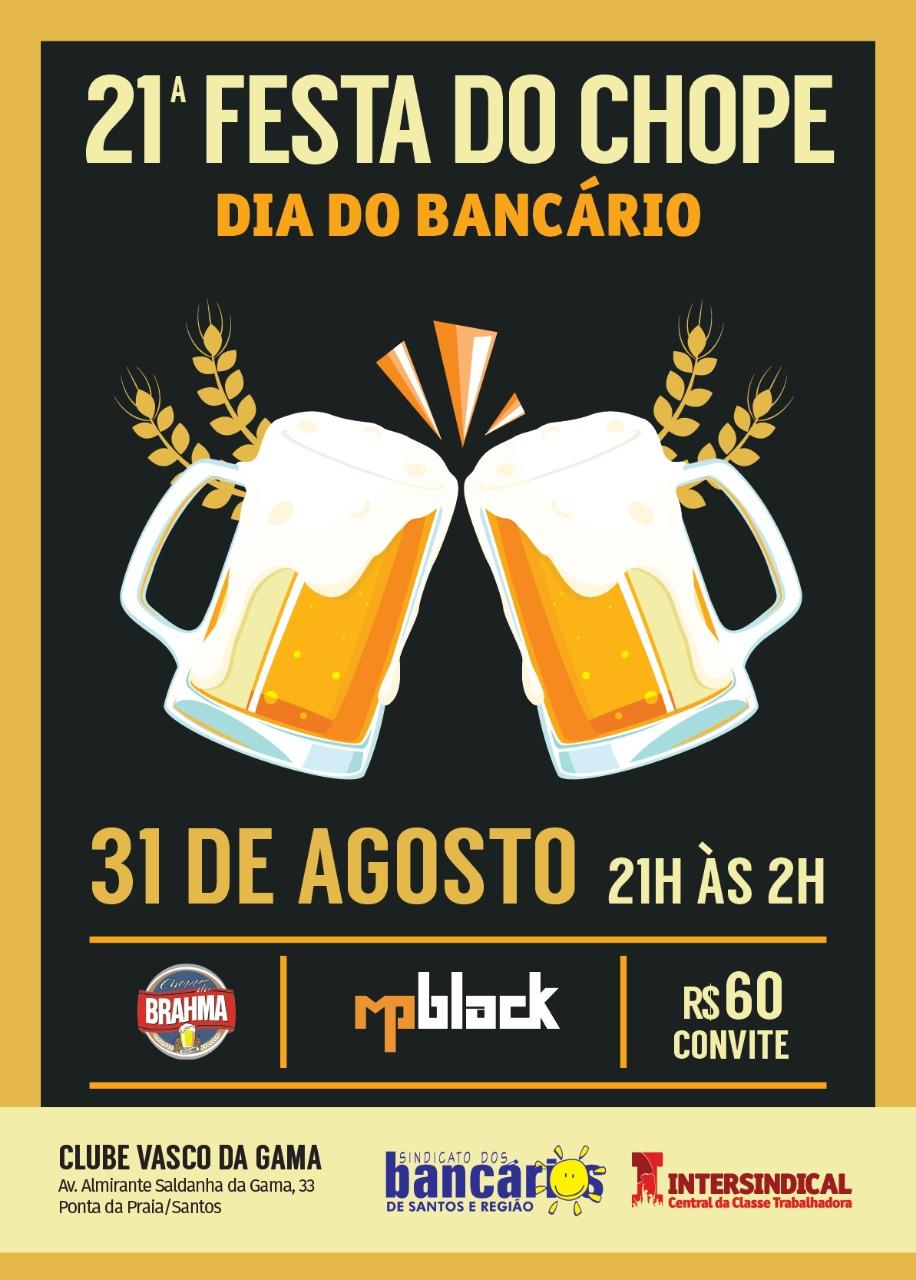 Festa do Chope dia 31 de agosto