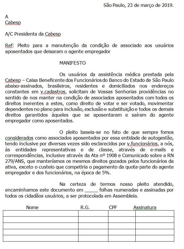 Cabesp: um manifesto em favor dos autopatrocinados