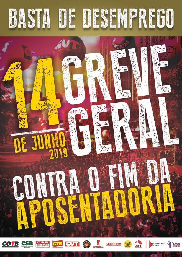 Dia 14 de junho é greve geral contra o fim da aposentadoria!