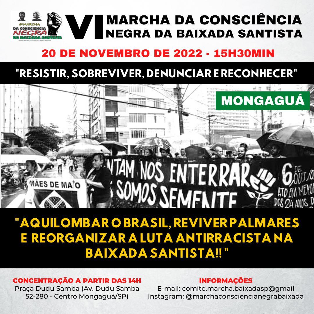 Dia da Consciência Negra, 20 de Novembro, com marcha em Mongaguá/SP